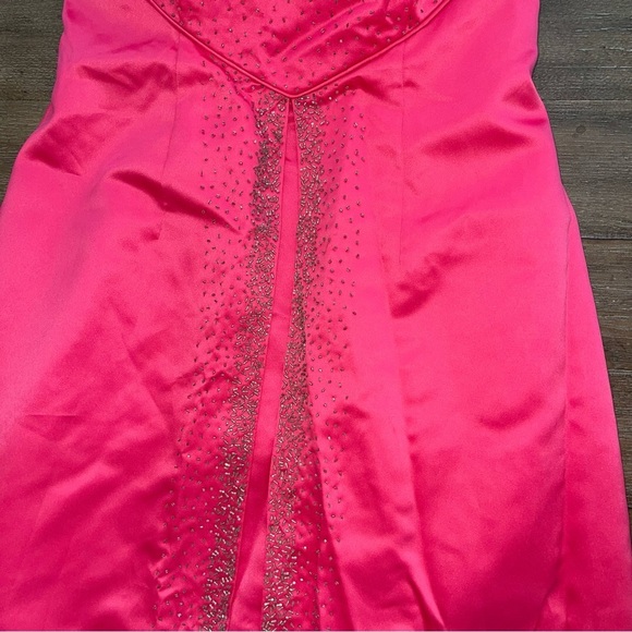 Vintage Morgan & Co Babydoll Strapless Prom Gown Women’s 8/10 Hot Pink Y2K - Picture 3 of 14